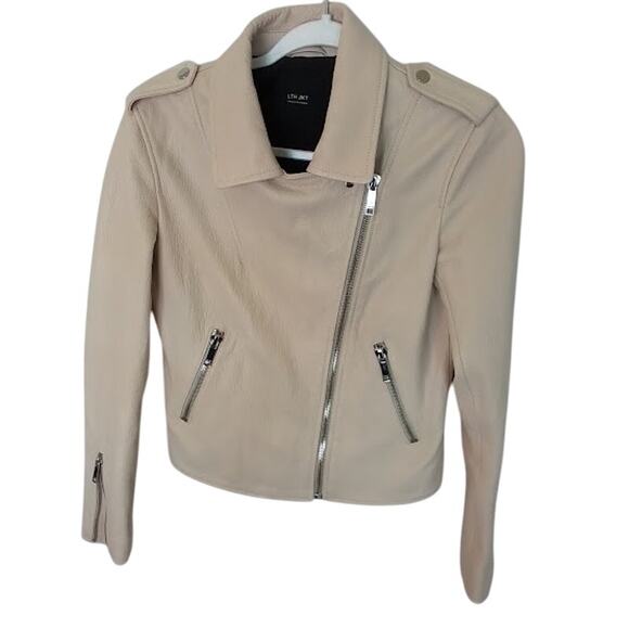 LTH JKT Venice 100% Leather Cream Moto Jacket Women’s Size Small - Picture 1 of 5